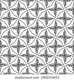 Figures from lines.Black pattern on white wallpaper for web page, textures, card, poster, fabric, textile packaging or napkins. Abstract wallpaper. Repeating background image. White texture.