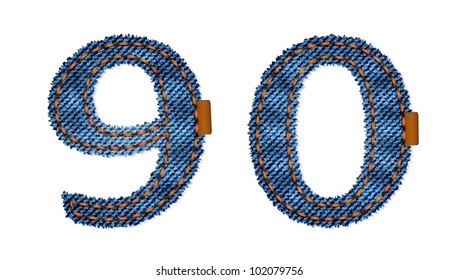 Figures made from jeans fabric