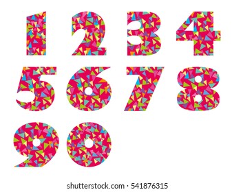 Figures multicolored confetti triangle