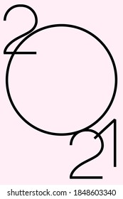 figures for the new year 2021 on a pink background
