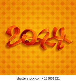 figures of the new year of ribbons on a light abstract background