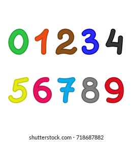 Figures, numbers. Set of color numbers. Vector illustration