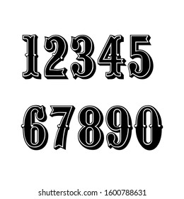 Figures, numbers. Set of numbers. Eps10 vector illustration.