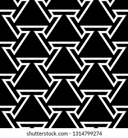 Figures ornament. Geometrical backdrop. Simple shapes wallpaper. Geometric background. Polygonal motif. Digital paper, textile print, abstract. Seamless pattern. Vector