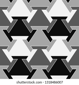 Figures ornament. Geometrical backdrop. Simple shapes wallpaper. Geometric background. Polygonal motif. Digital paper, textile print, abstract. Seamless pattern. Vector