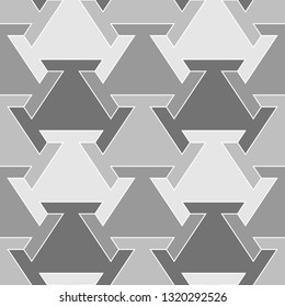 Figures ornament. Geometrical backdrop. Simple shapes wallpaper. Geometric background. Polygonal motif. Digital paper, textile print, abstract. Seamless pattern. Vector.
