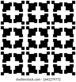 Figures ornament. Seamless pattern. Shapes backdrop. Folk wallpaper. Embroidery background. Ethnic mosaic. Tribal motif. Digital paper, textile print, web design. Vector art