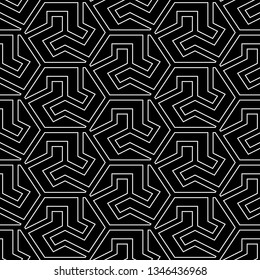Figures ornament. Simple shapes wallpaper. Polygons background. Mosaics motif. Geometrical backdrop. Digital paper, web designing, textile print. Seamles pattern. Vector.