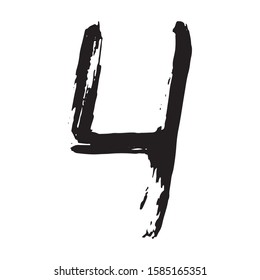 Figures painted with a brush.Isolated illustration