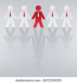 Figures of people from paper with an accent. Vector illustration