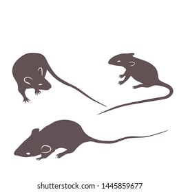 figures of rats and mice on a white background, vector