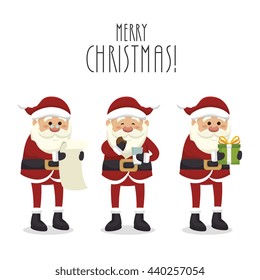 figures set santa claus isolated icon design, vector illustration  graphic 