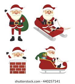 figures set santa claus isolated icon design, vector illustration  graphic 