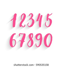 The figures in the style of lettering with shadow vector.