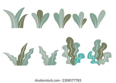 Figures of trees. Vector. Leaf. Bush. Various bushes