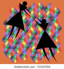 figures from triangles and circles on a bright background