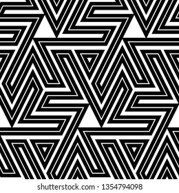 Figures, triangles, curves pattern. Ethnic ornament. Geometric wallpaper. Tribal background. Folk backdrop. Mosaics motif. Digital paper, web design, textile print. Seamless image. Vector