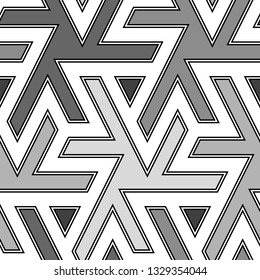 Figures, triangles pattern. Ethnic ornament. Geometric wallpaper. Tribal background. Folk backdrop. Mosaics motif. Digital paper, web design, textile print. Seamless image. Vector art work.