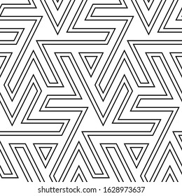 Figures, triangles pattern. Ethnic ornament. Geometric wallpaper. Tribal background. Folk backdrop. Mosaics motif. Digital paper, web design, textile print. Seamless image. Vector art work