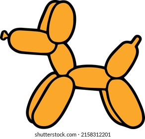 figurine balloon dog yellow art