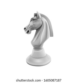 Figurine chess piece horse on white background. Vector illustration.