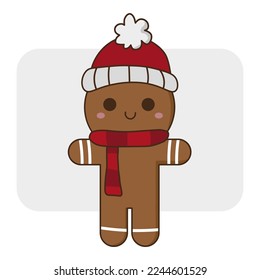 Figurine christmas cookies. Winter holiday element. Party decoration. Vector illustration.