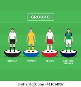 Figurine Football (Soccer), group C. Editable vector design. 