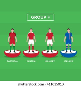 Figurine Football (Soccer), group F. Editable vector design. 