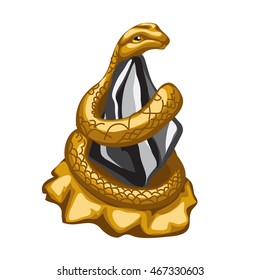 Figurine in the form of a Golden snake. Vector illustration.
