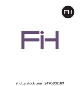 Diseño de monograma de letra de logotipo FIH