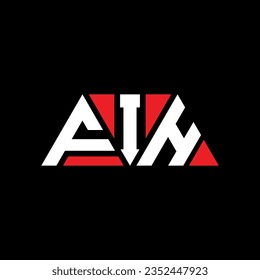 FIH triangle letter logo design with triangle shape. FIH triangle logo design monogram. FIH triangle vector logo template with red color. FIH triangular logo Simple, Elegant, and Luxurious design.