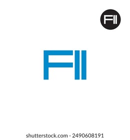 Diseño de monograma de letra con logotipo FII