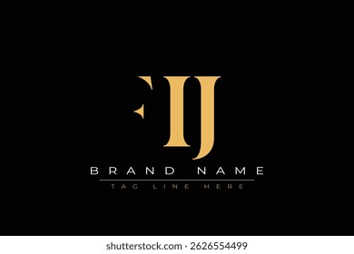 FIJ abstract letter logo design. This logo is designed by three abstract letters.