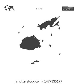Fiji Blank Vector Map Isolated on White Background. High-Detailed Black Silhouette Map of Fiji.