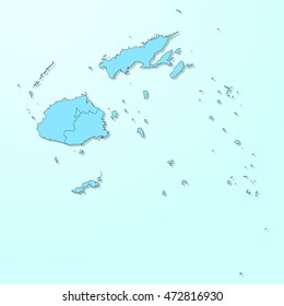 Fiji blue map on gradient background vector