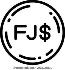 Fiji dollar coin icon vector illustration
