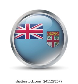 Fiji Flag 3D Badge Illustration