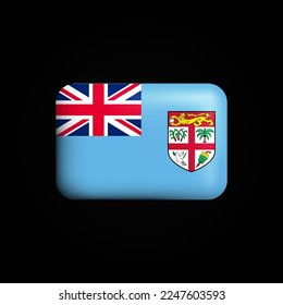 Fiji Flag 3D Icon. National Flag of Fiji. Vector illustration