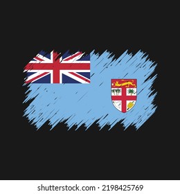 Fiji Flag Brush Strokes. National Flag