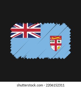 Fiji flag brush strokes painted