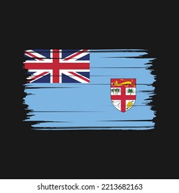 Fiji Flag Brush Strokes Painted