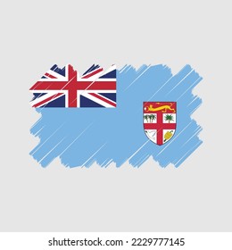 Fiji Flag Brush Vector Illustration