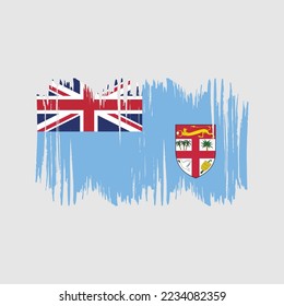 Fiji Flag Brush Vector Illustration