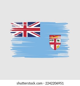 Fiji Flag Brush Vector Illustration