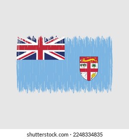 Fiji Flag Brush Vector Illustration