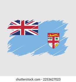 Fiji Flag Brush Vector Illustration