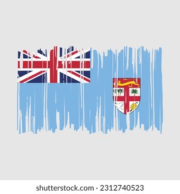 Fiji Flag Brush Vector Illustration