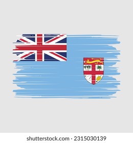 Fiji Flag Brush Vector Illustration