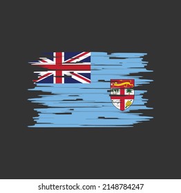 Fiji Flag Brush Vector. National Flag