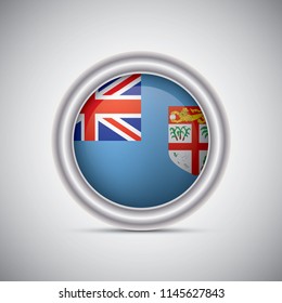 Fiji flag button style. Vector image